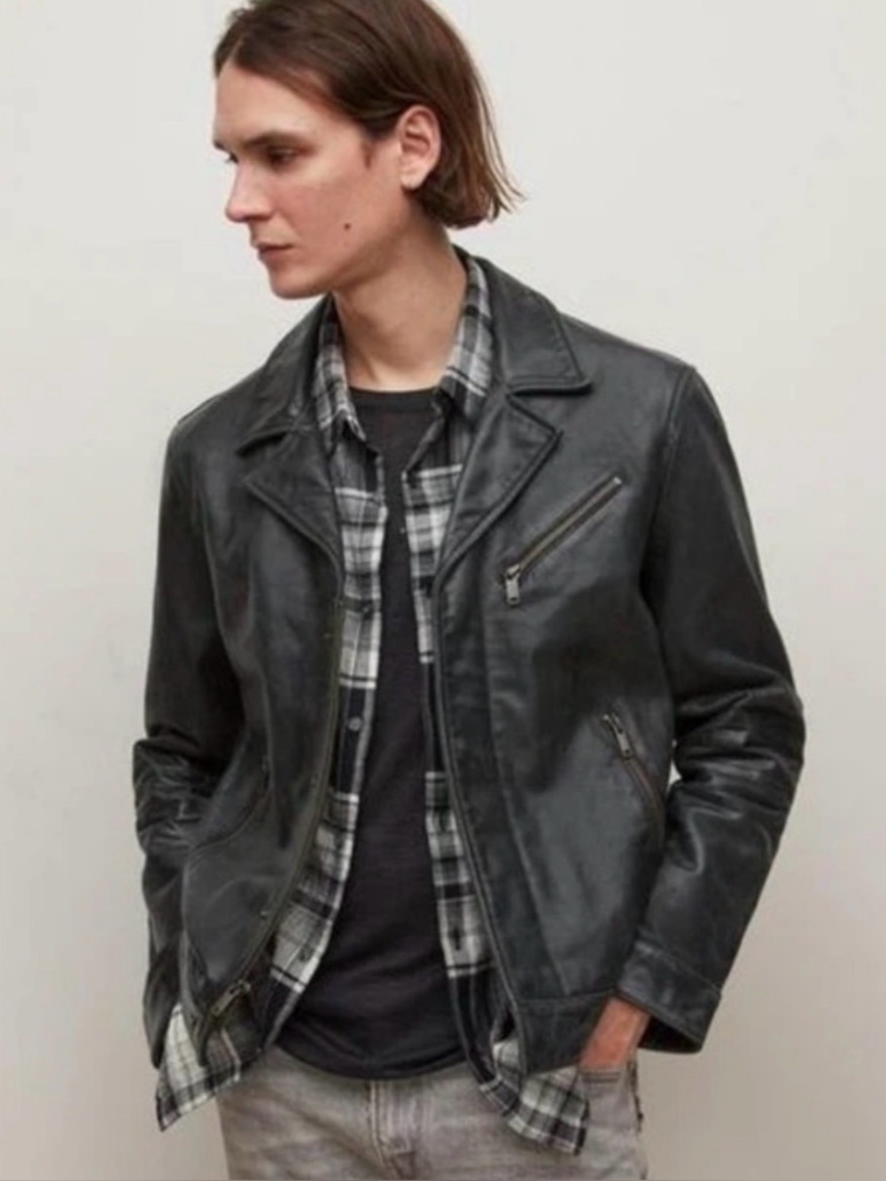 John Varvatos Oscar Biker Leather Jacket
Brand new  Color black Size 48 EU 38 U